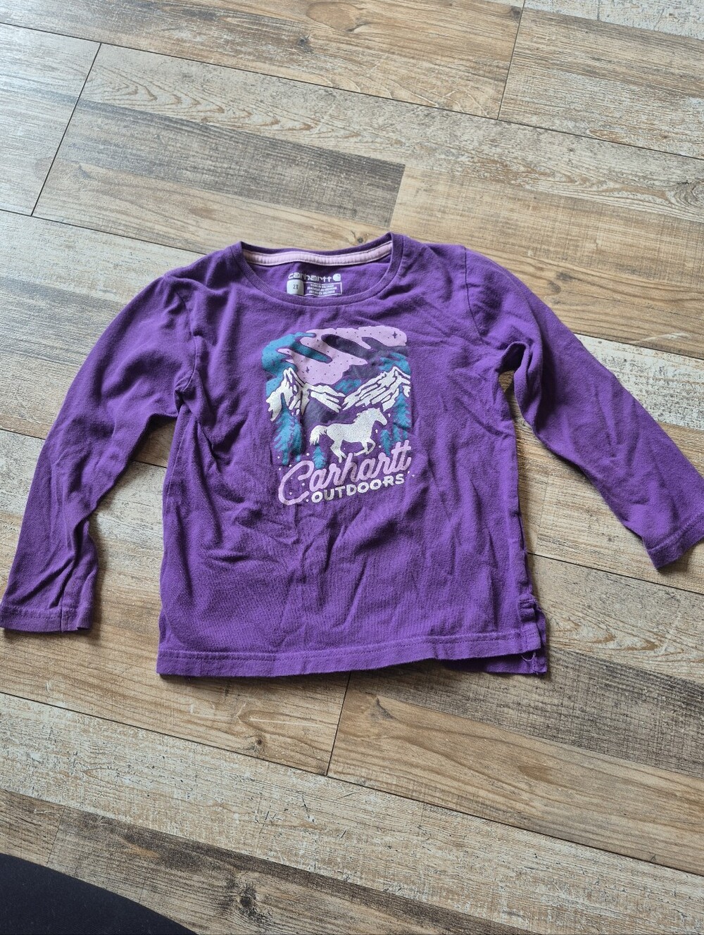 Carhartt Girls Purple Long Sleeve Graphic Tee
